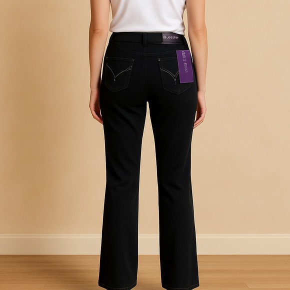 Gloria Vanderbilt Woman’s Black Barely Boot Cut Jean Pants Size 8 - Picture 2 of 8